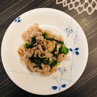 豚肉とセロリの葉の香草炒め風